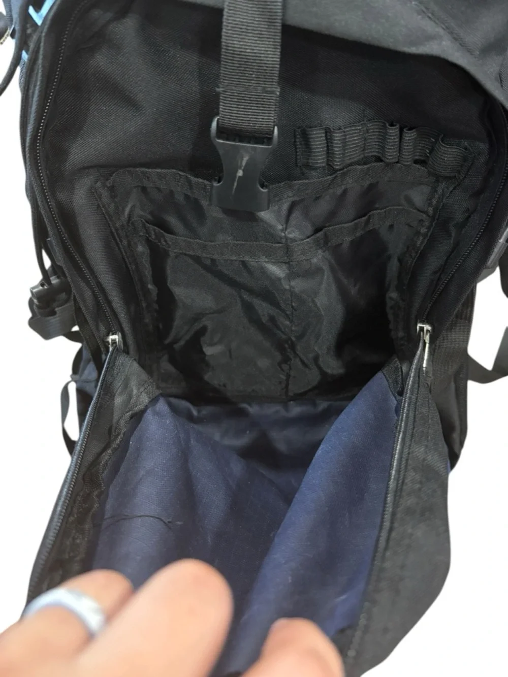 The North Face Vintage Extreme 55L Blue Black Hiking Trail Light Backpack